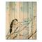 Designart - Bird On Old Bare Tree With Blue Cloudy Sky - Traditional Print on Natural Pine Wood